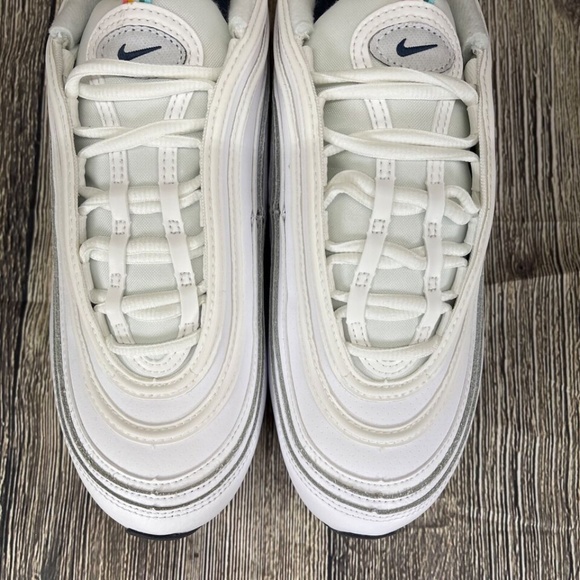 Nike Air Max 97 White/Thunder Blue/Green Noise/Crimson Wmns sizes DH1592-100 - Picture 5 of 8